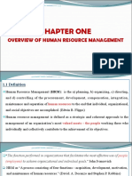 Chapter One: Overview of Human Resource Management