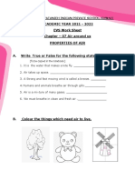 ACADEMIC YEAR 2021 - 2022 EVS Work Sheet Chapter - 07 Air Around Us Properties of Air