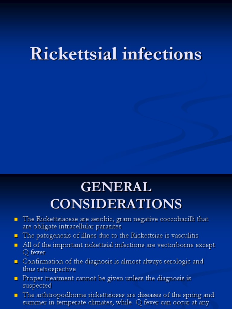 OVERVIEW OF RICKETTSIAL AND RELATED INFECTIONS intelligence overview