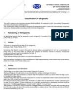 Classification of Refregerants