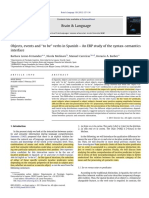 Objects, Events and To Be'' Verbs in Spanish - An ERP Study of The Syntax-Semantics