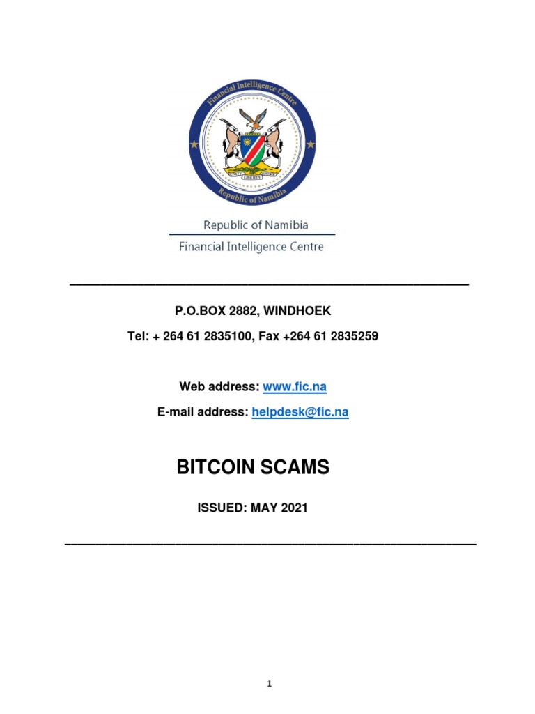 Bitcoin Scams: P.O.Box 2882, Windhoek Tel: + 264 61 2835100, Fax +264 61  2835259 | PDF | Bitcoin | Investing