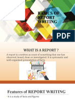 Basics of Report Writing