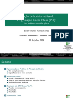 Alocação de Horários Utilizando Programação Linear Inteira (PLI)