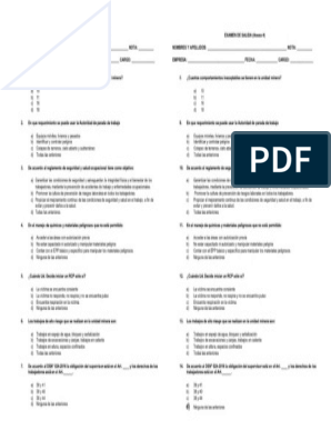 Examen Anexo 4 | PDF | Seguridad y salud ocupacional | La seguridad