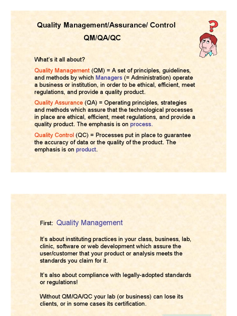 QM-QA-QC Basic Infos, Links | PDF | Quality Assurance | Quality Management