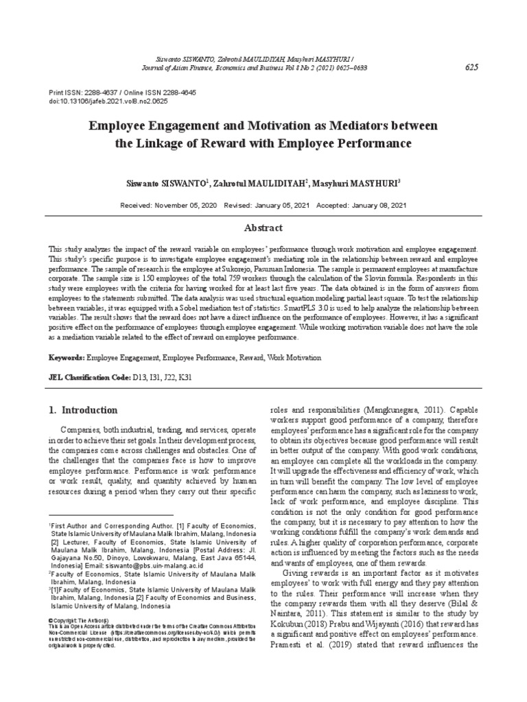 Employee Engagement and Motivation As Mediators Between The Linkage of ...