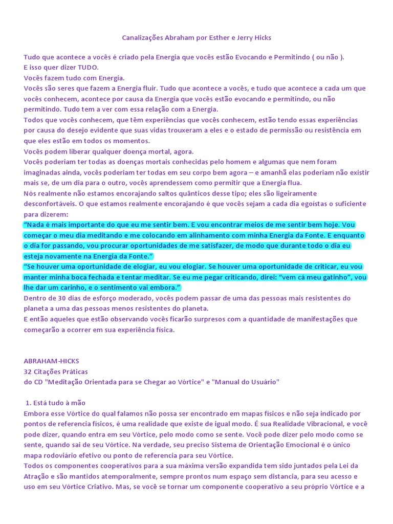Escala Emocional de Abraham Hicks | PDF | Física | Sentimento