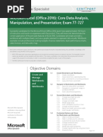 MOS - Excel 2016 Exam Objectives