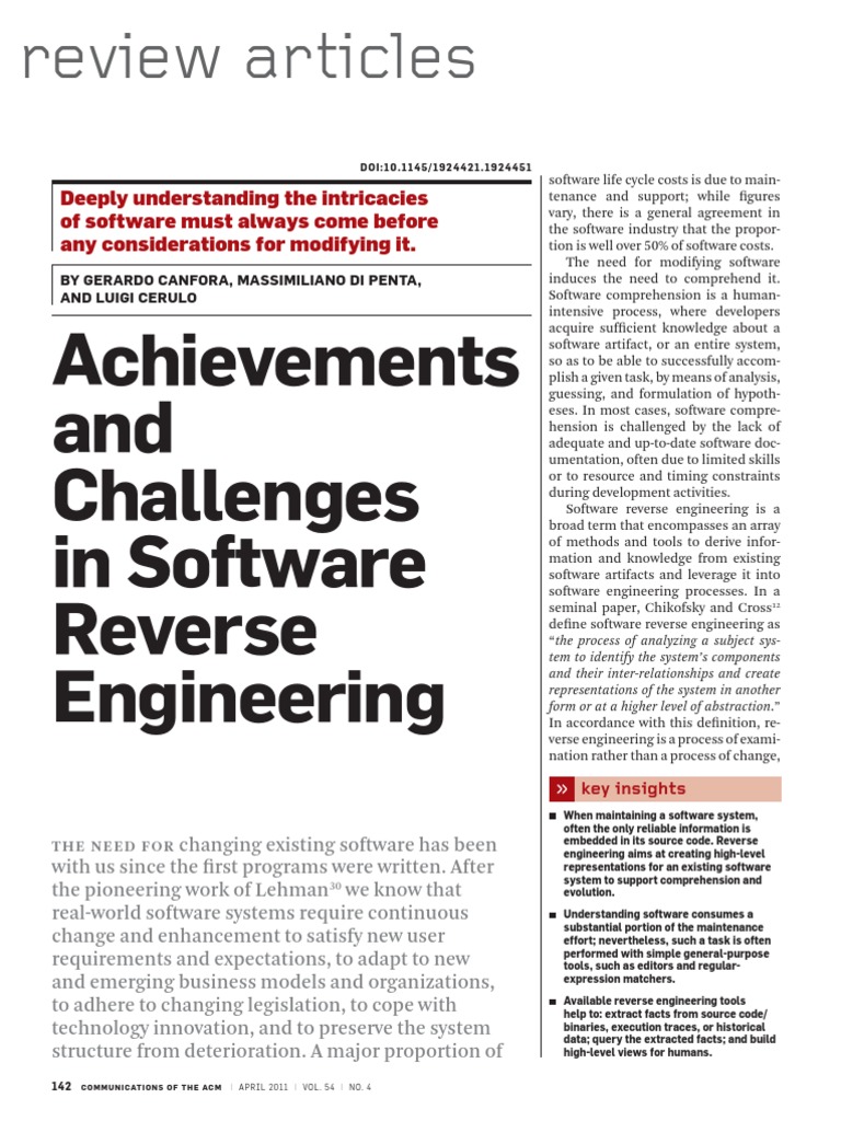 Achievements and Challenges in Software Reverse Engineering | PDF ...