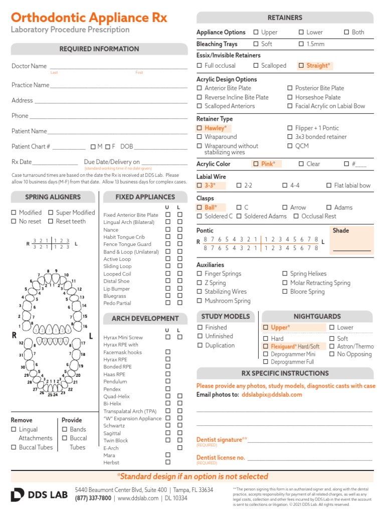 Laboratory Procedure Prescription: Retainers | PDF | Dentistry | Health ...