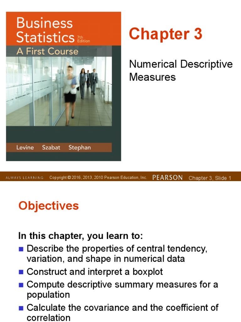 3.0 Numerical Descriptive Measures | PDF | Mean | Standard Deviation