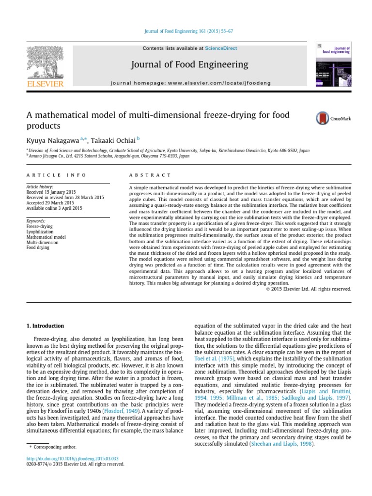 Multi-Dimensional Freeze-Drying Model | PDF | Freeze Drying | Heat Transfer
