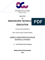 Universidad Alfa y Omega: Ejemplo características zona desarrollo próximo