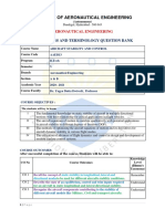 Institute of Aeronautical Engineering: Definitions and Terminology Question Bank