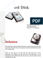 Hard Disk: Presentation On Hard Disk by Shaikh Mannan Class-CSC (4 Semester)