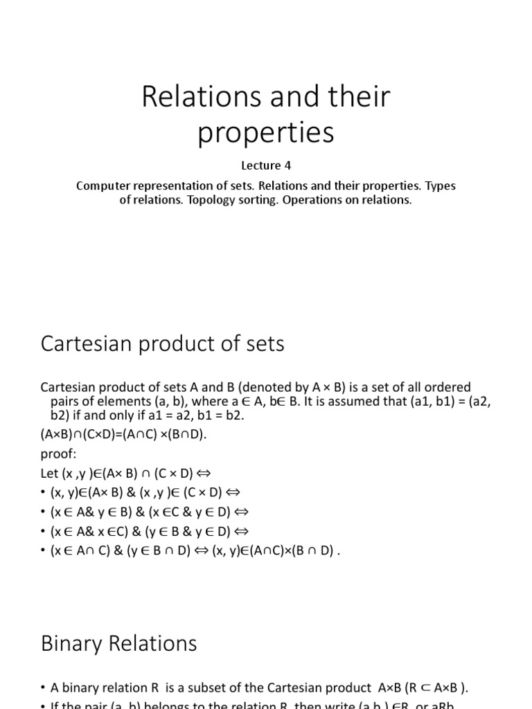 Properties of Binary Relations Explained | PDF | Vertex (Graph Theory ...