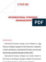 Unit-Iii: International Strategic Management