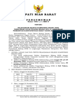 Pengumuman Bupati Nias Barat Tentang Pelaksanaan SKB Penerimaan CPNS Di Lingkungan Kab. Nias Barat Ta. 2021