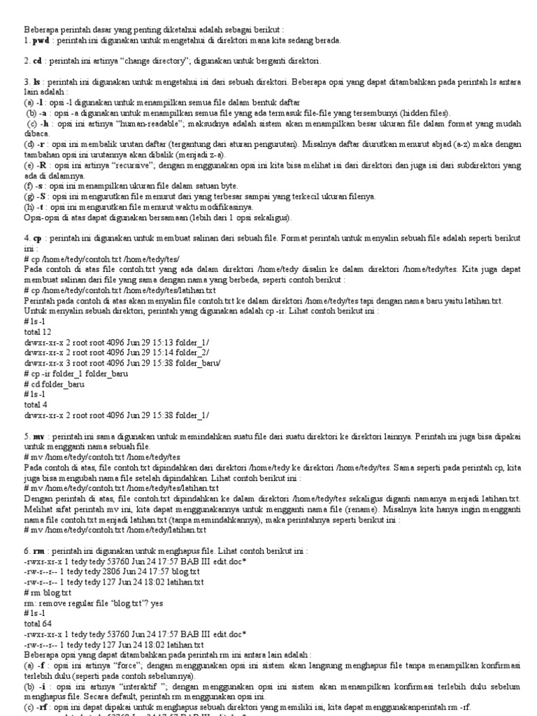 Perintah Dasar Unix | PDF