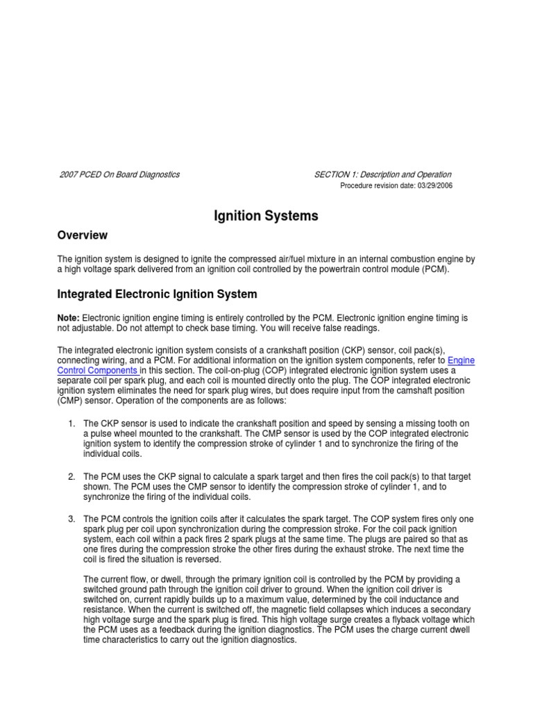 Ignition Systems PDF Ignition System Mechanical Engineering