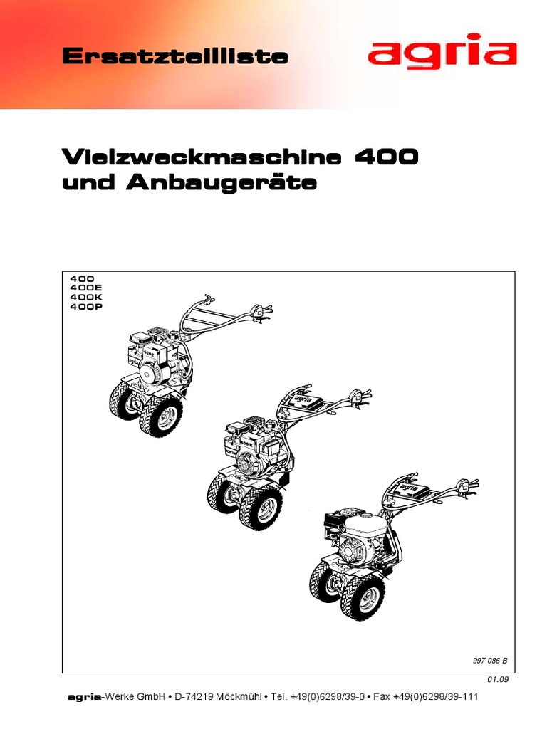 Agria 400 E,K,P Keilriemen Satz ab Nr. 04002529