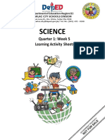 Science: Quarter 1: Week 5 Learning Activity Sheets