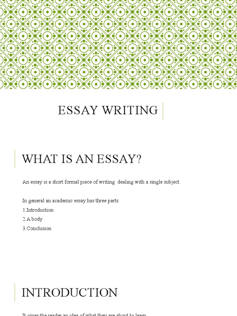 meaning of essay writing pdf