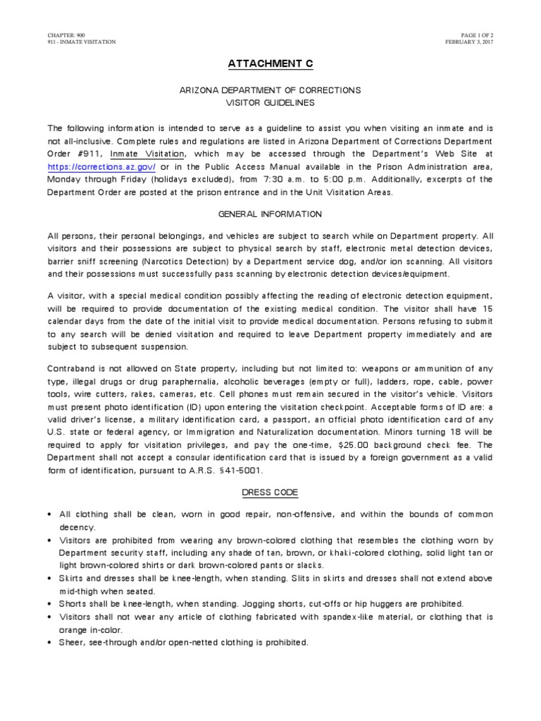 Visitation Rules | PDF | Identity Document | Clothing