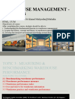 Topic 3.1 Measuring and Benchmarking Warehouse Performance