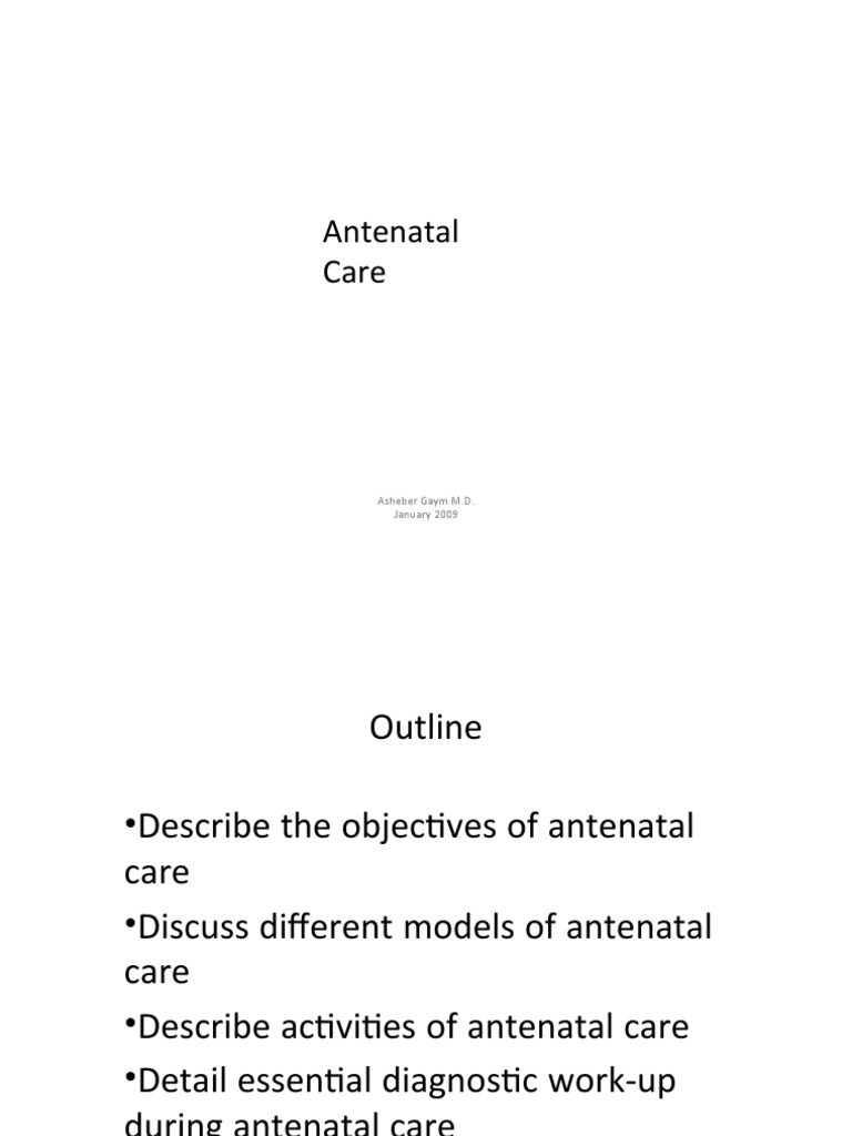 Comprehensive Antenatal Care Guide | PDF | Pregnancy | Prenatal Development