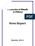 Monthly News Report - Ahmadiyya Persecution in Pakistan - March, 2011