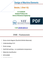 MEE3001: Design of Machine Elements: Module - 1 (Part-1/2)