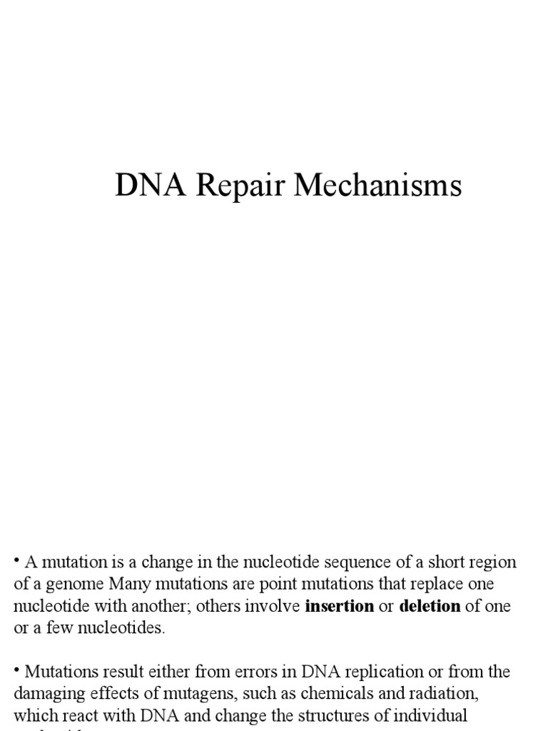 Understanding DNA Repair Mechanisms | PDF | Dna Repair | Dna