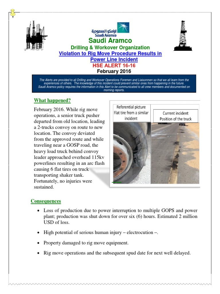 Rig Move Procedure Violation Alert | PDF | Drilling Rig | Safety