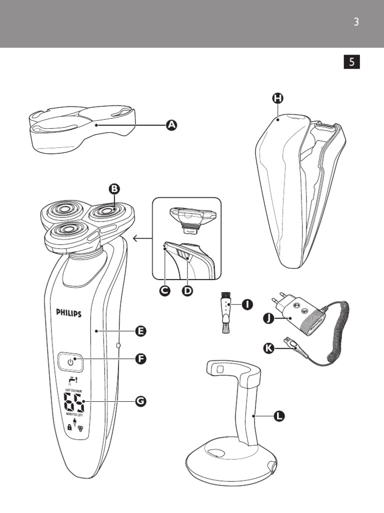 Electric Shaver Philips RQ1060 User Manual Razor Shaving