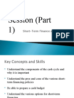 Session (Part 1) : Short-Term Finance and Planning
