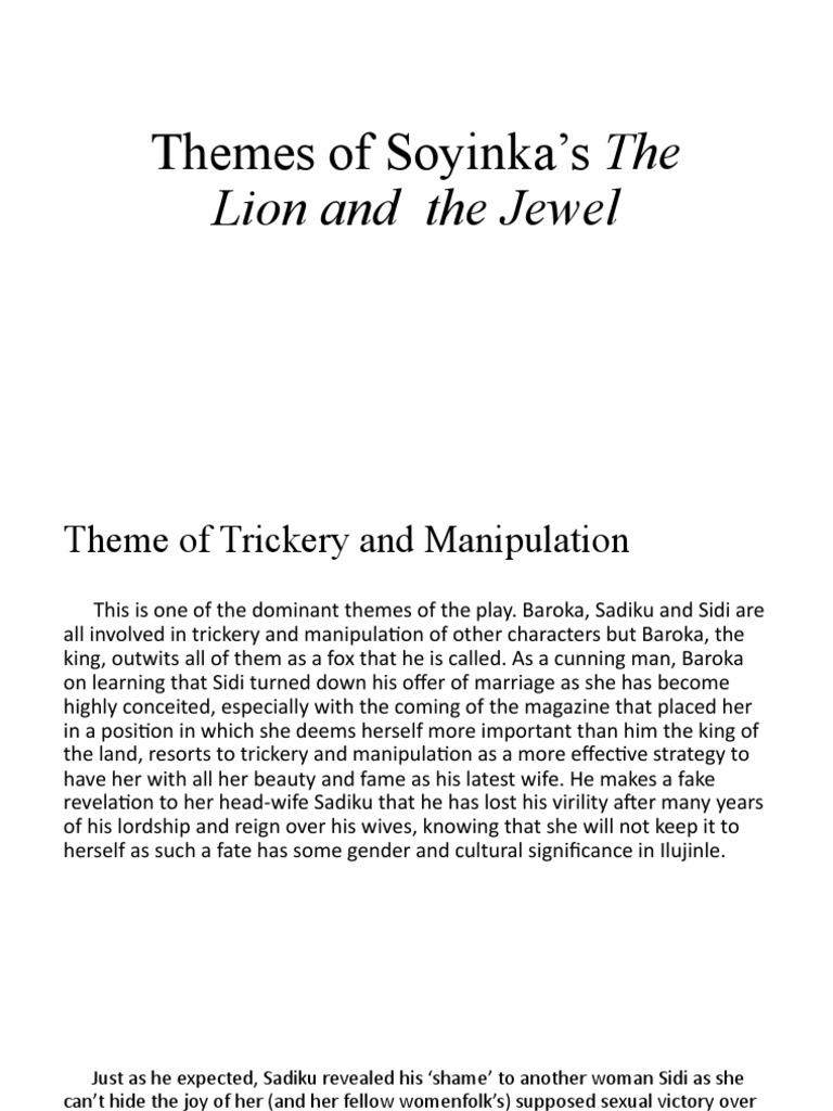 Themes of The Lion and The Jewel PDF