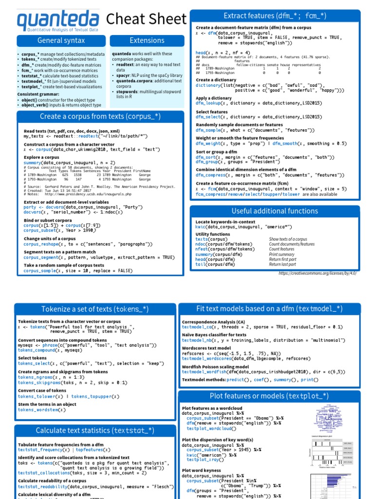 Cheat Sheet: Extract Features | PDF | Statistics