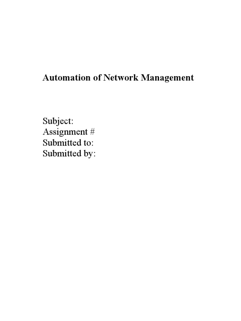 Automating Network Management Efficiency | PDF | Artificial ...