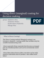 Using Direct Marginal (Costing) For Decision Making