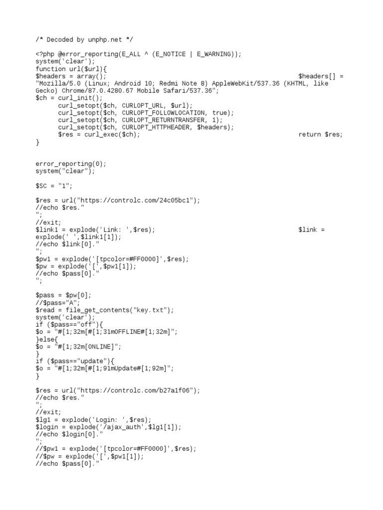 PHP Script for URL and Password Handling | PDF | Application Layer ...