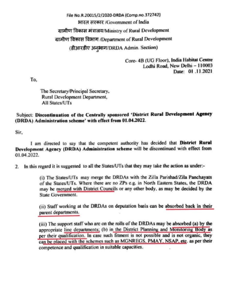 Discontinuation of DRDA Administration Scheme | PDF | Public ...
