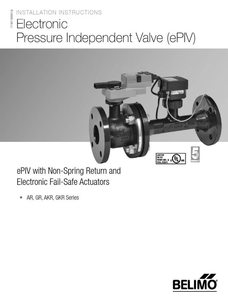 Electronic Pressure Independent Valve (ePIV) ePIV With NonSpring