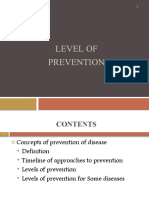 Levels of Prevention.