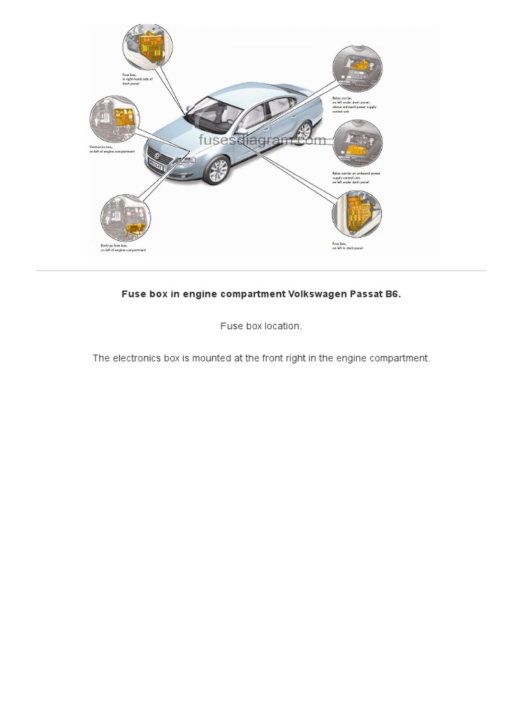 Fuse Box Volkswagen Passat B6 PDF Anti Lock Braking System Land Vehicles