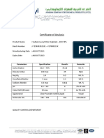 Certificate of Analysis: Parameters Specification Results Remarks