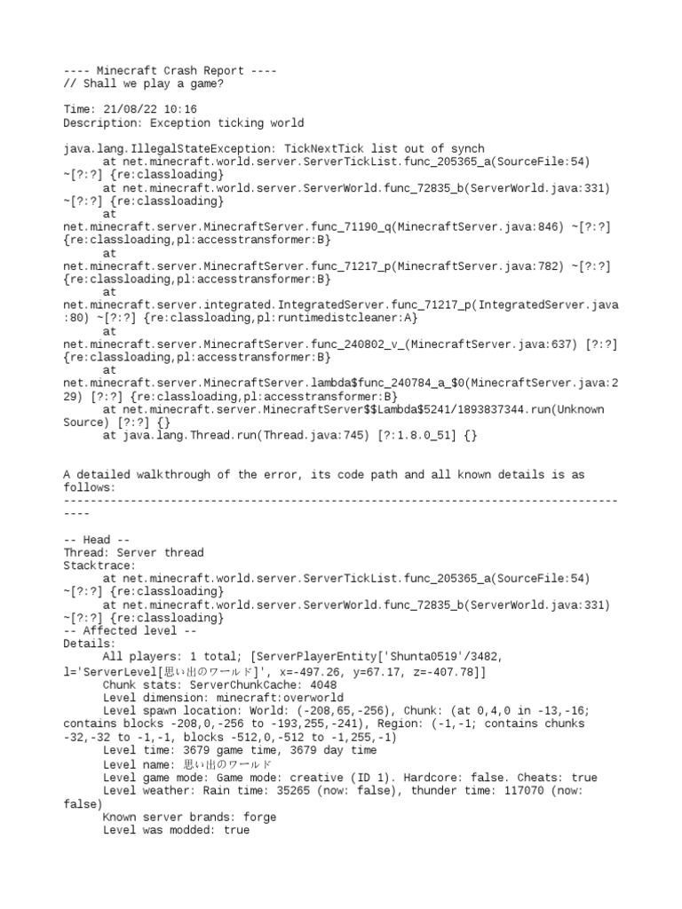 Crash 2021 08 22 - 10.16.08 Server | PDF | Java Virtual Machine ...