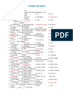 Verb Tenses: Level A1-A2 I. Choose The Correct Answer