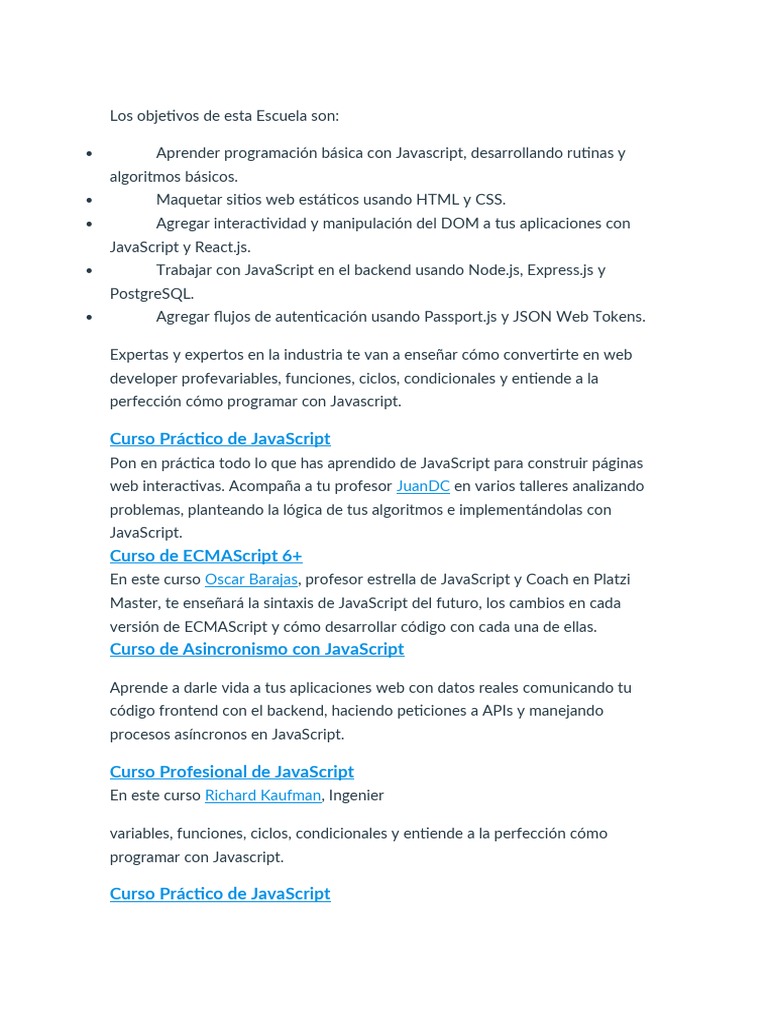 Curso Completo de JavaScript PDF | PDF | Script Java | Lenguaje de ...
